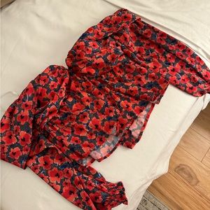 House of harlow 1960 x REVOLVE Burna Blouse in Red Poppy Floral